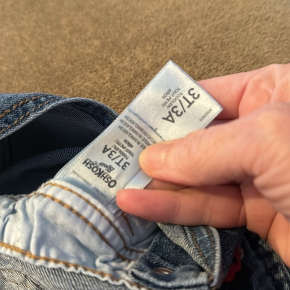 Oshkosh Bgosh Original girls cutie denim‎ overalls Size 3T Embroidered (TD) - Picture 3 of 4